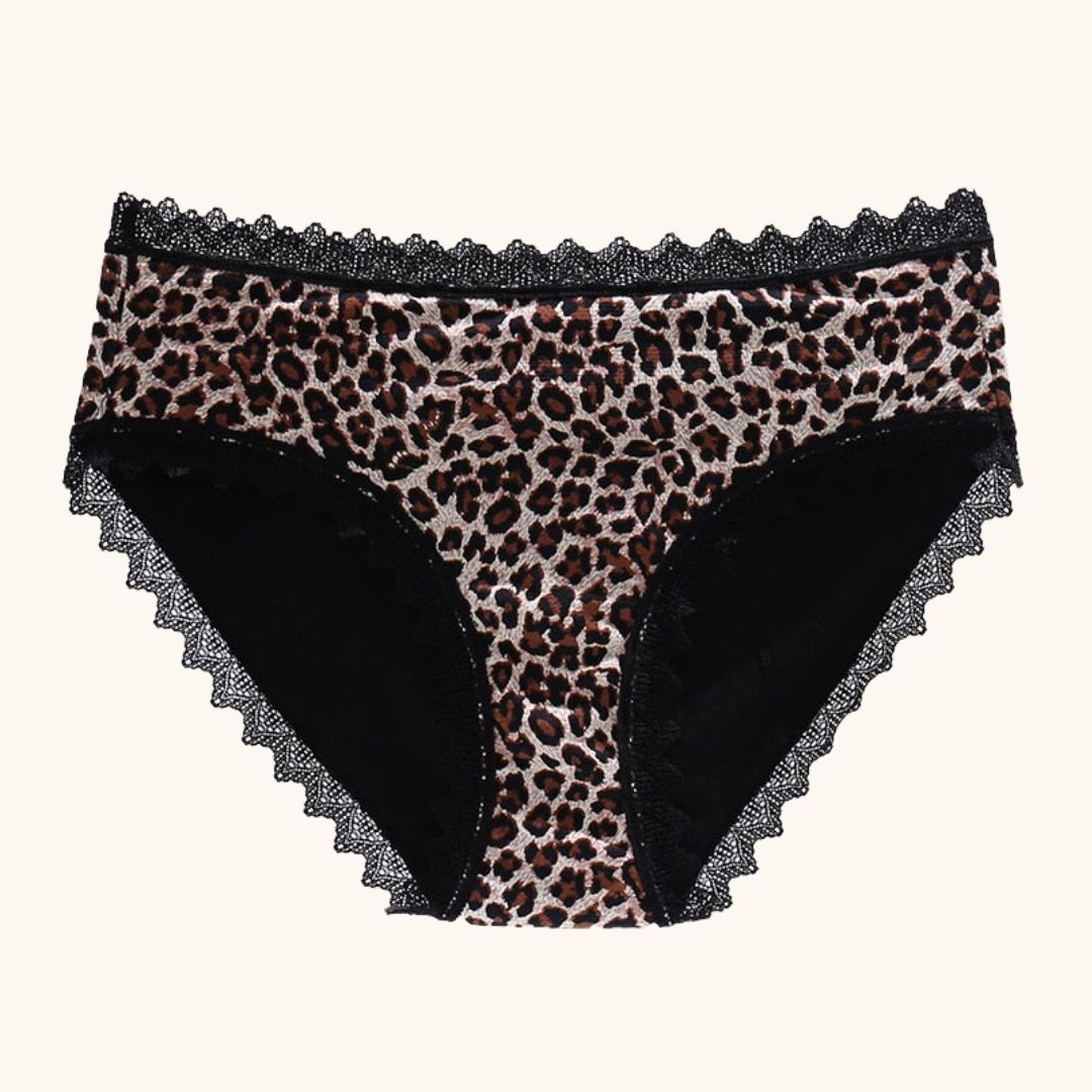 Women Menstrual Underwear Seamless Bikini Panties Leopard Print
